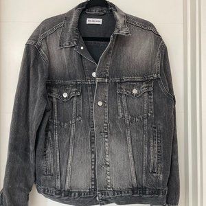 Balenciaga Black Like a Men oversized Denim Jacket Size 34